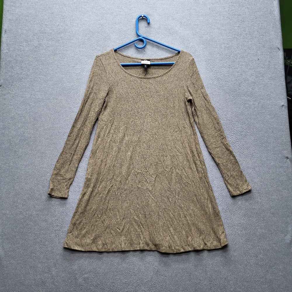 Derek Heart Women Dress M Olive Sweater Scoop Neck Pullover